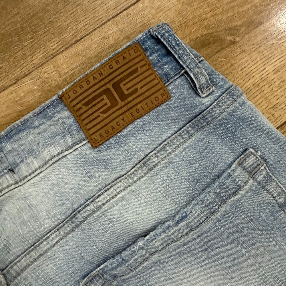 Jordan Craig Sean Jeans Mens 34x32 Light‎ Wash Distressed Denim